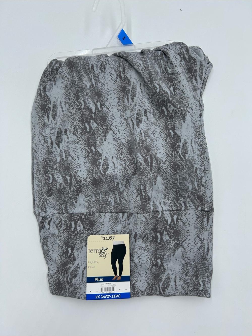 Terra & Sky Gray Snake-Print Leggings 2X NWT